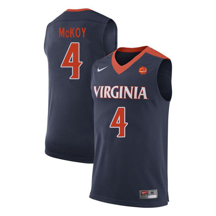 Men #4 Justin McKoy Virginia Cavaliers College Basketball Jerseys Sale-Navy - Click Image to Close